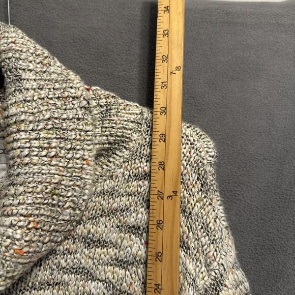 Chicos Chunky Knit Turtleneck Sweater Tunic Marled Size 3 (XL) Cream Gray Cozy - Picture 6 of 8